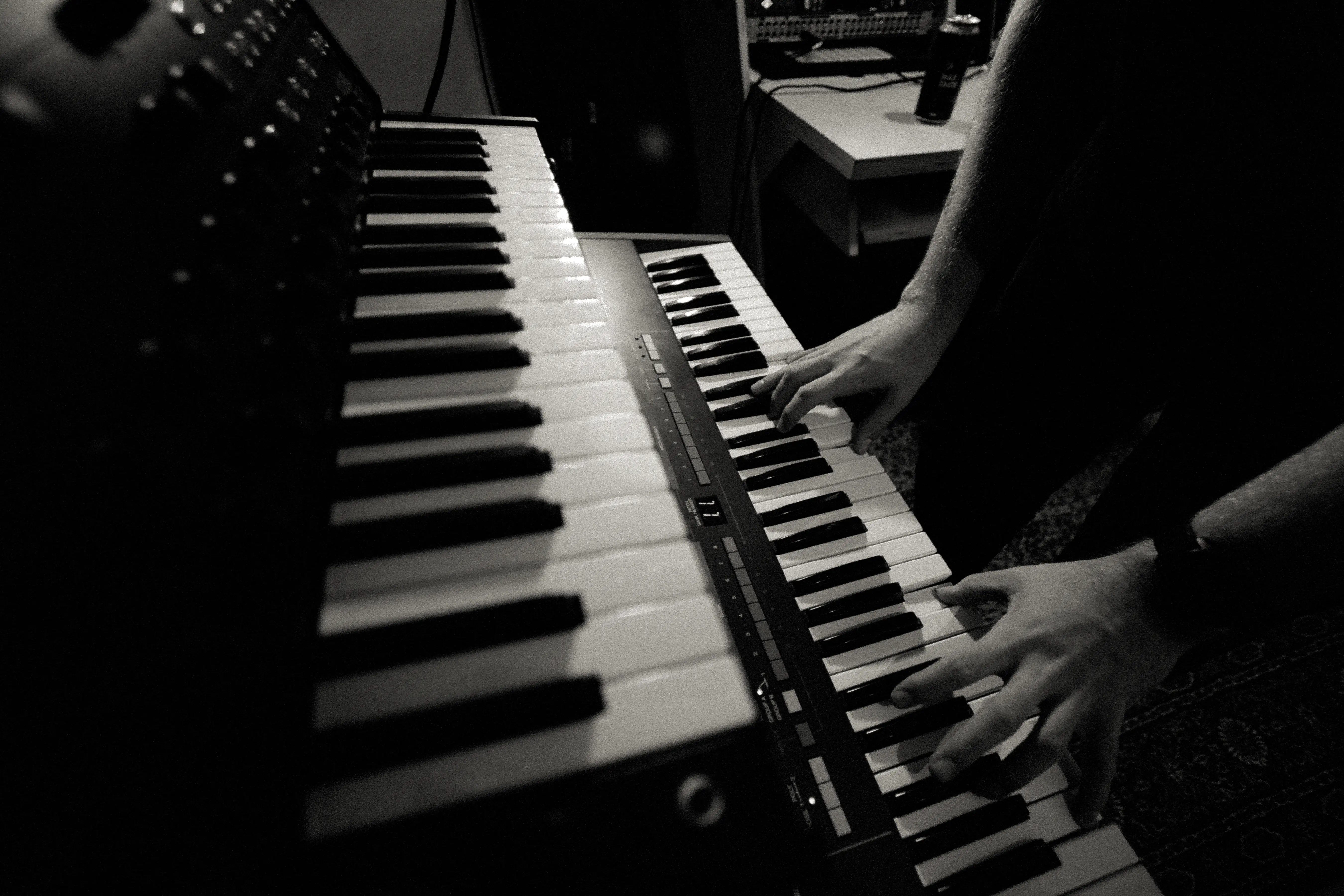 isaac plays the synth