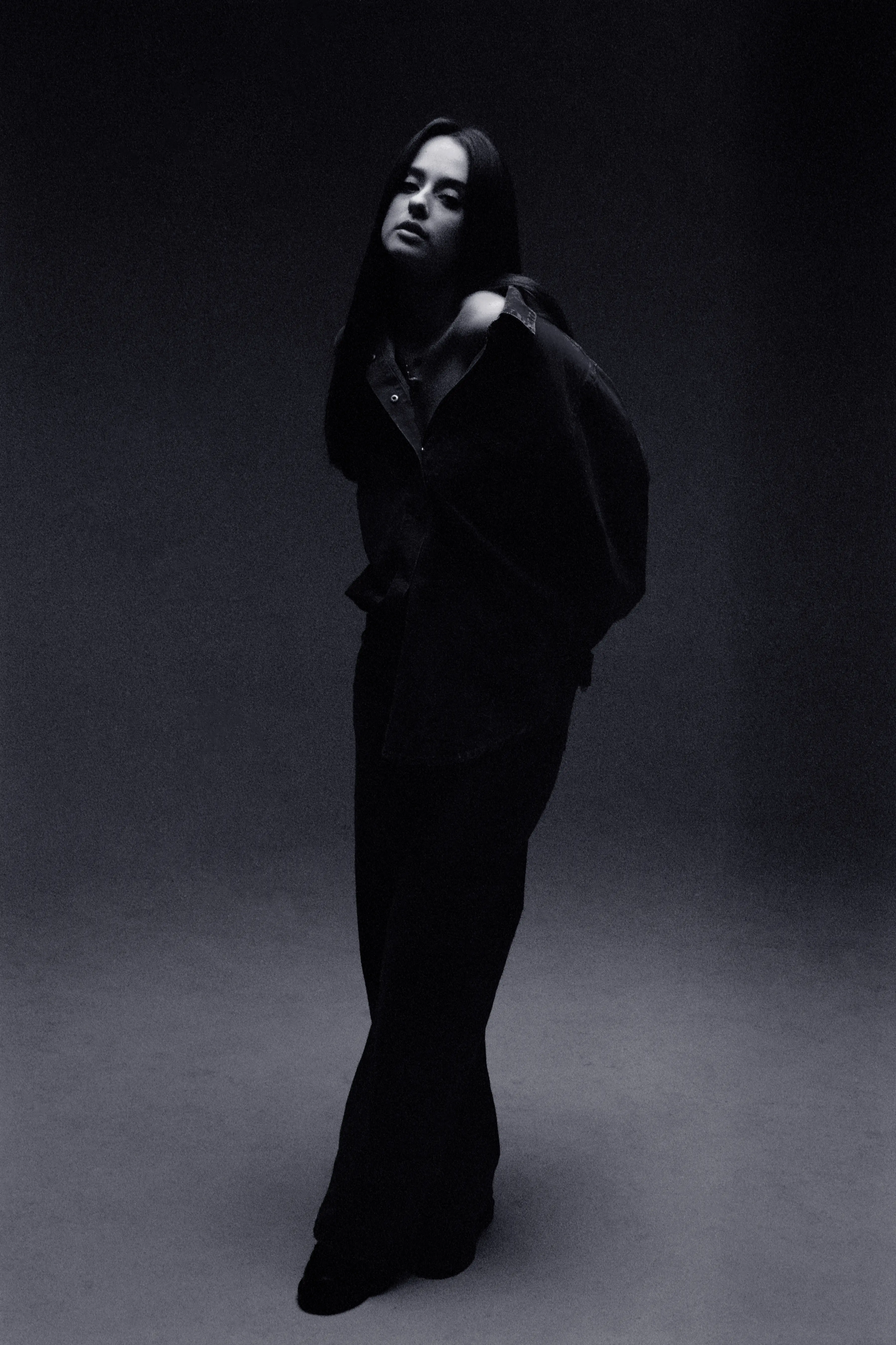 jess in a dark cyanotype